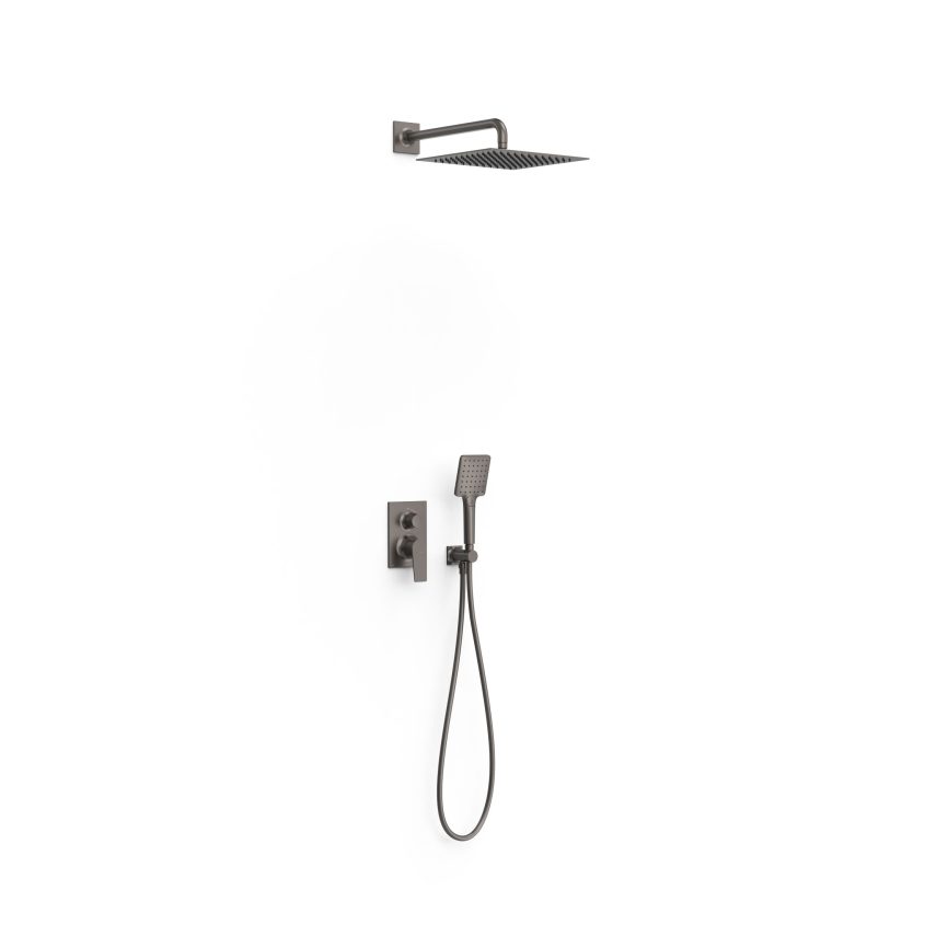 Tres Griferia Project-Tres 2-way concealed single-lever shower mixer kit graphite