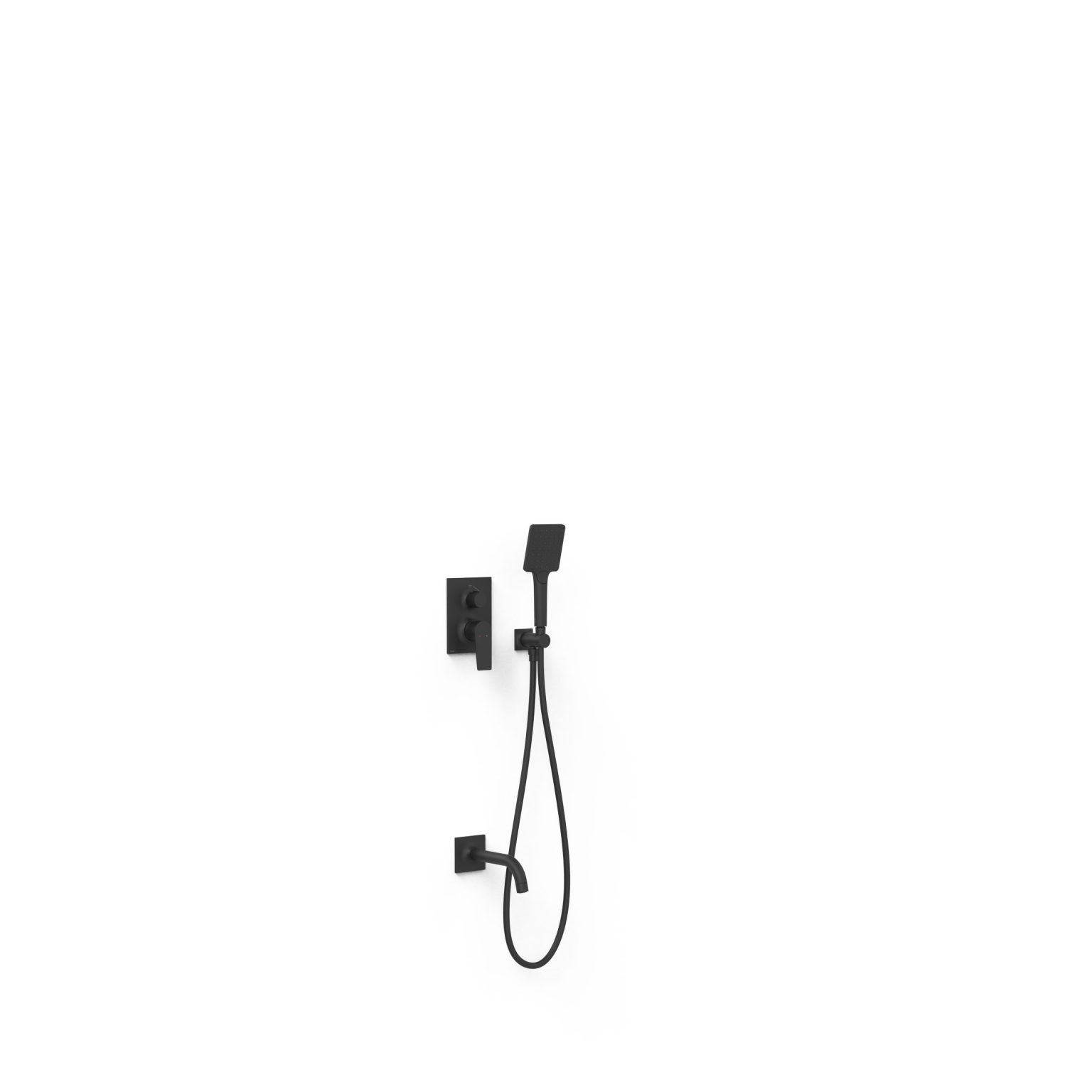 Tres Griferia Project-Tres 2-way concealed single-lever bath mixer kit matt black