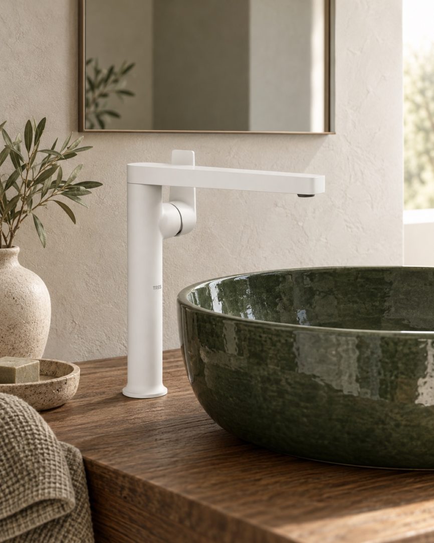 Tres Griferia Project-Tres XL single-lever washbasin mixer matt white