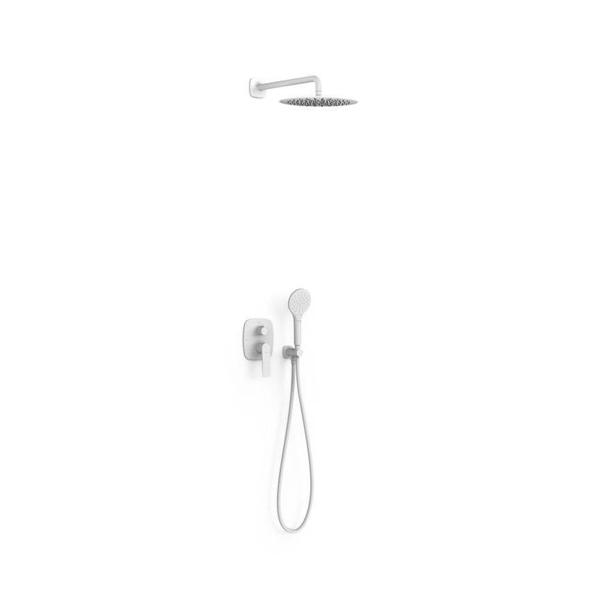 Tres Griferia Loft 2-way concealed single-lever shower mixer kit matt white