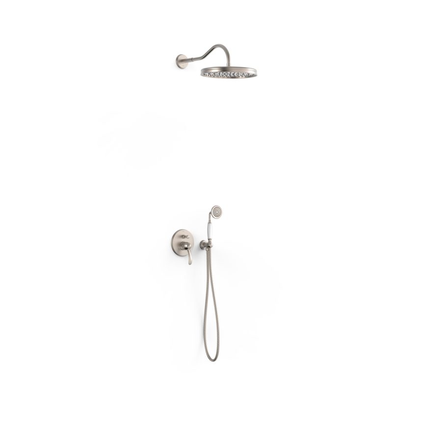 Tres Griferia Clasic 2-way concealed single-lever shower mixer kit steel