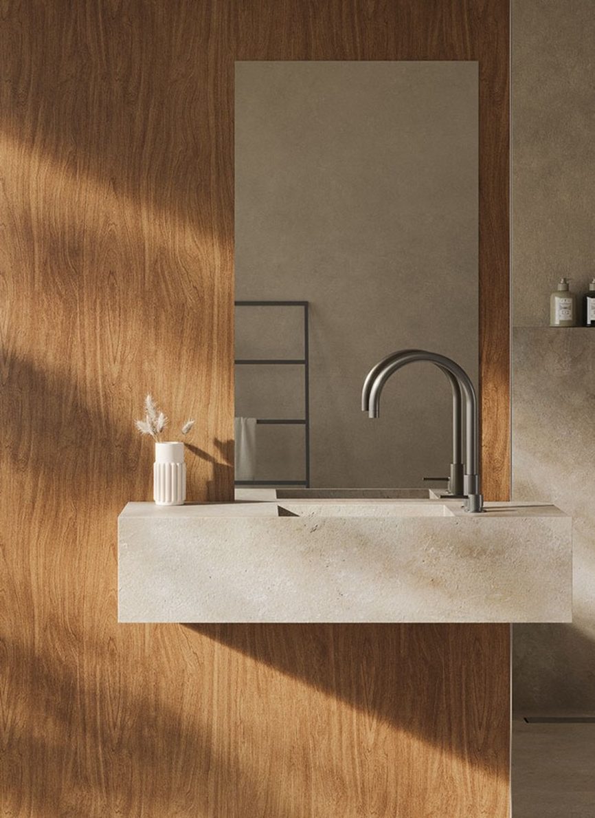 Tres Griferia Study Deck-mounted 2-hole basin mixer graphite