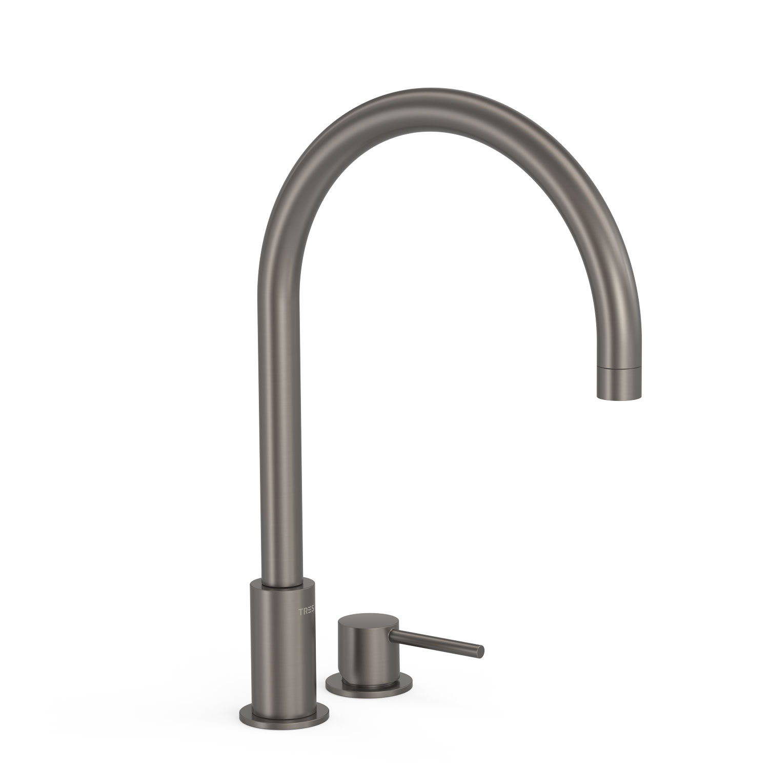 Tres Griferia Study Deck-mounted 2-hole basin mixer graphite