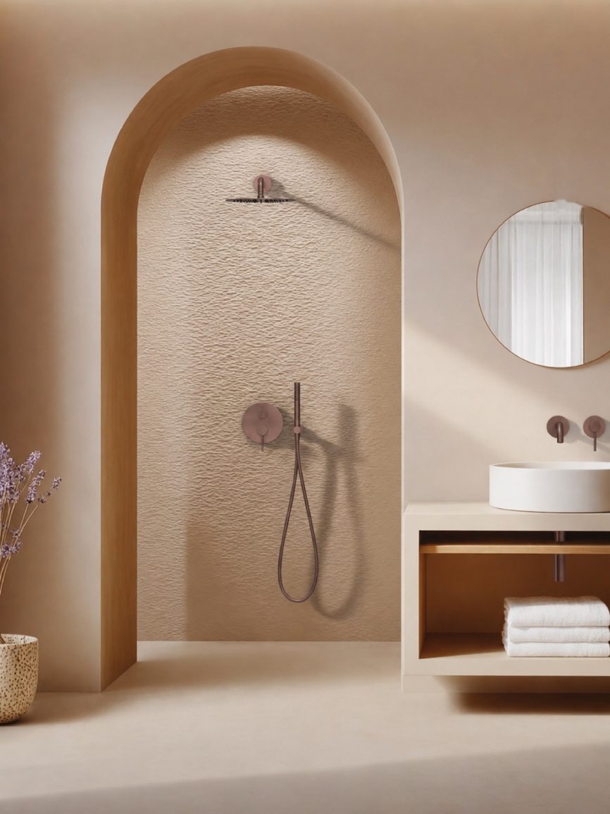 Tres Griferia Study Concealed washbasin mixer volcanic