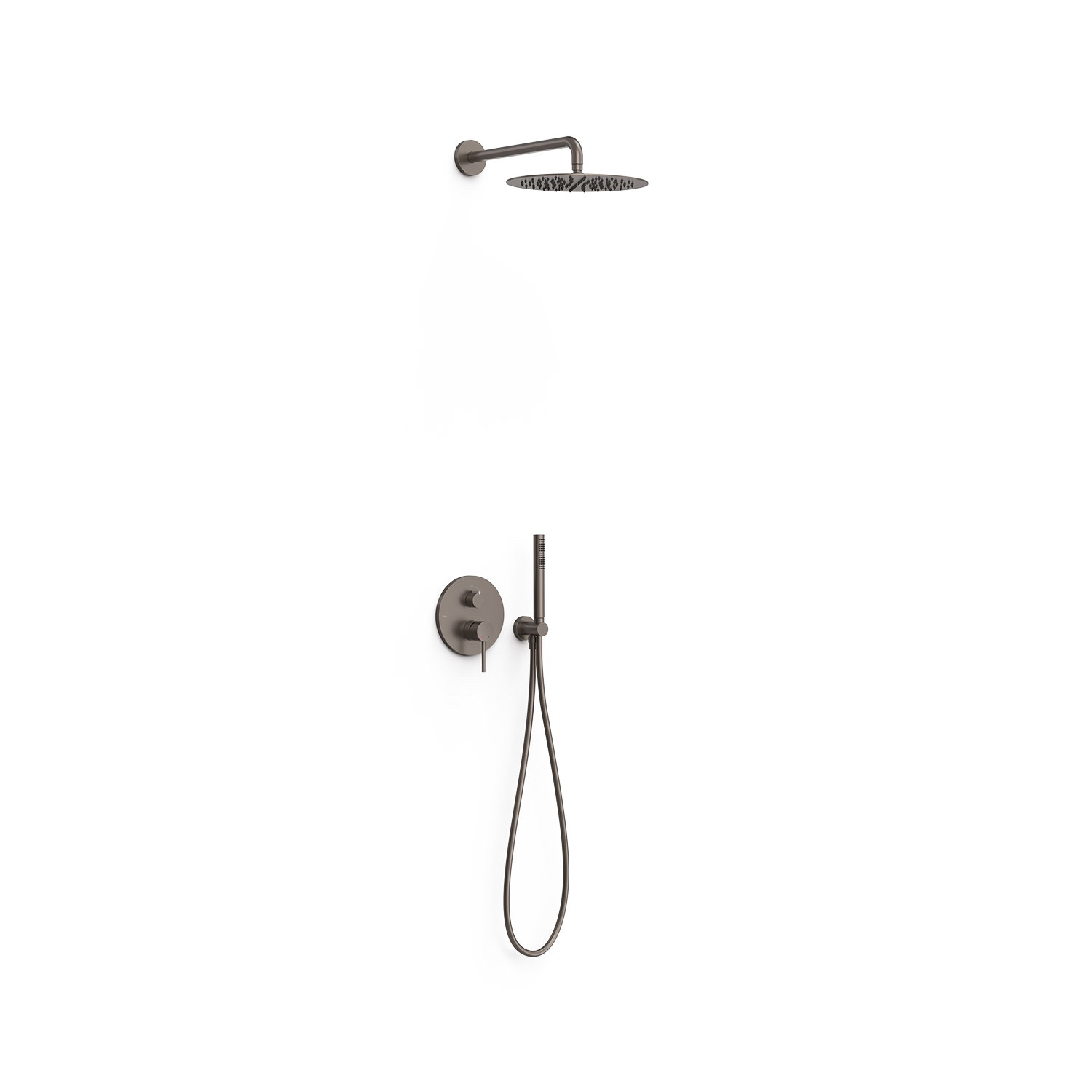 Tres Griferia Study 2-way concealed single-lever shower mixer kit graphite