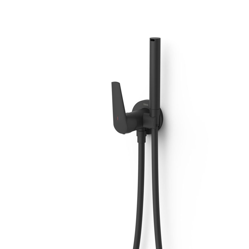 Tres Griferia Fuji Concealed single-lever bidet mixer matt black
