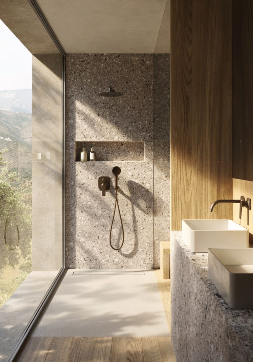 Tres Griferia Fuji Concealed washbasin mixer matt black