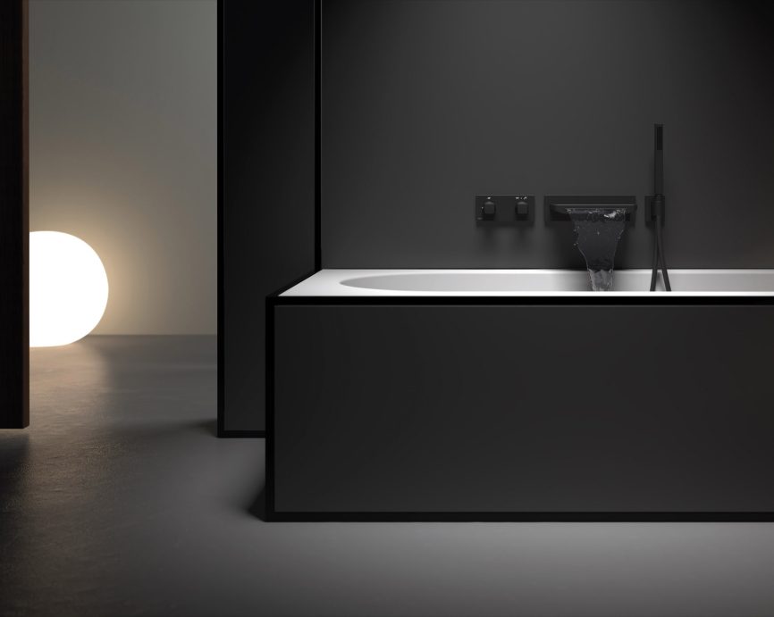 Tres Griferia B-system 2-way concealed thermostatic mixer kit for bath and shower matt black